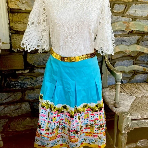 Talbots Santorini Print Skirt NWT Size 4 - Picture 5 of 16